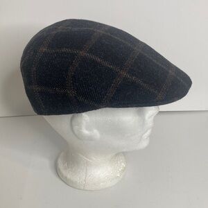 Classic Black and Brown Plaid Flat Cap